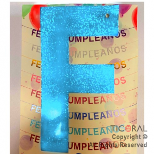 GUIRNALDA FRASE FELIZ CUMPLEA�OS HOLOGRAMA CELESTE 15CM x 1